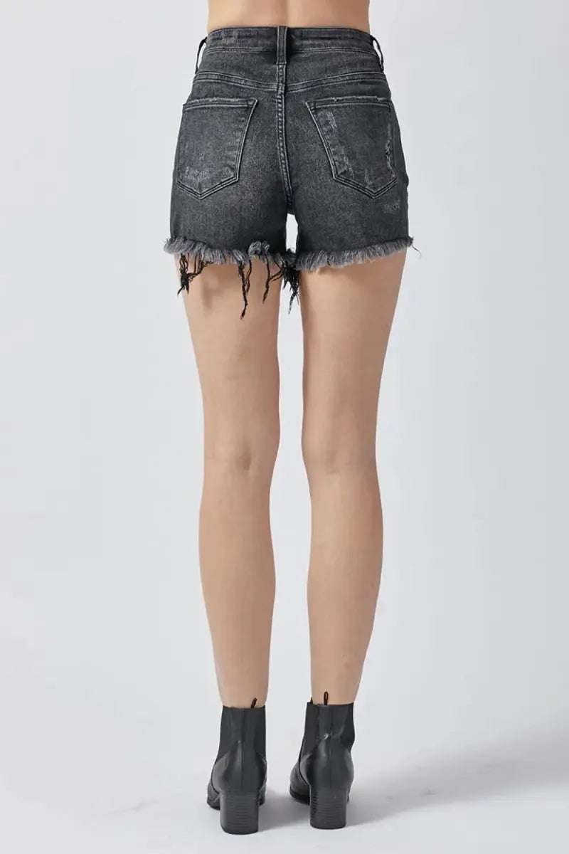 RISEN Raw Hem Denim Shorts with Pockets for Women - Love Salve